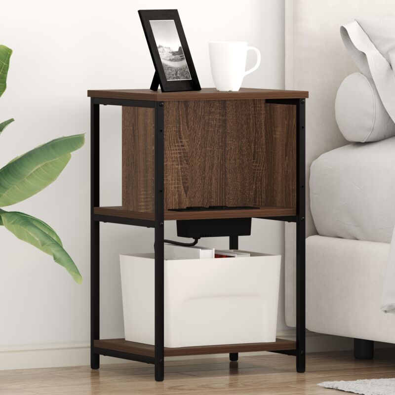 Nachttisch Braune Eiche 38 X 31 X 61 Cm Holzwerkstoff Vidaxl