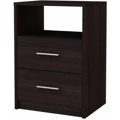 Nachttisch 2SO VENGE Wenge 40cm Schubladen Kommode