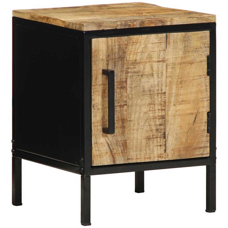 Vidaxl - Nachttisch Braun Und Schwarz 30 X 30 X 40 Cm Massivholz Mango