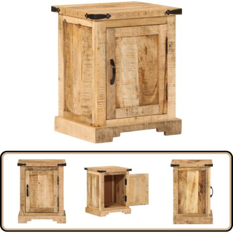 Nachttisch 40x35x50 cm Massivholz Mango - Nachttisch - Wohnzimmer - Esszimmer - Schlafzimmerschreibtisch - Sideboard