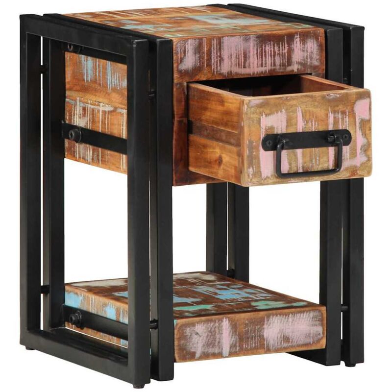 Nachttisch Mehrfarbig 30 X 30 X 40 Cm Recyceltes Massivholz Vidaxl