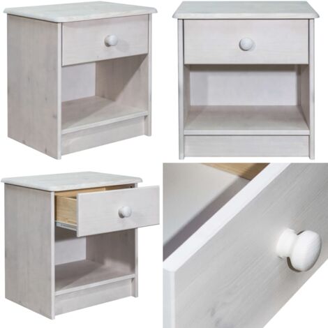 Nachttisch 41x30x42 cm Massivholz Kiefer - Nachtisch - Massivholzmöbel - Kiefernholz - Wohnzimmer Dekoration - Schlafzimmereinrichtung - Home & Living