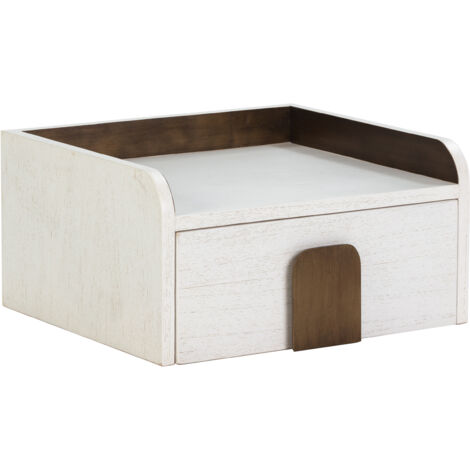 Nachttisch 46X41X24 Weißes Holz/goldenes Metall