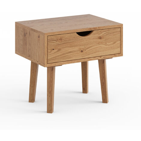 Nachttisch 50 cm hoch mit Schublade Eiche massiv SIENA-163
