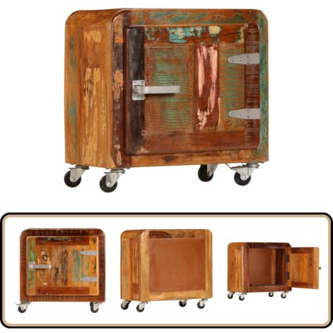 Nachttisch 50x30x50 cm Altholz Massiv - Holz Tisch - Nachttisch - Wohnzimmer Deko - Vintage Stil - Industrielles Design