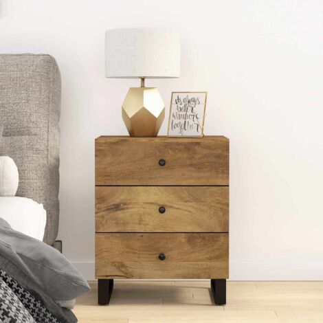 Nachttisch 50x33x62 cm Massivholz Mango & Holzwerkstoff vidaXL