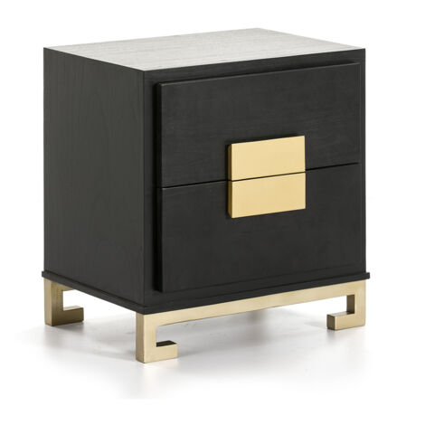 Nachttisch 56X41X60 Medera Mindi Schwarz/Gold