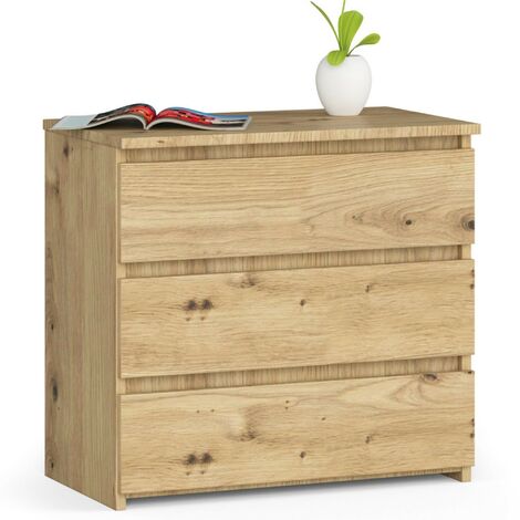 Nachttisch AKORD CL3 in der Farbe Eiche Artisan mit 3 Schubladen B60 x H57 x T35 cm