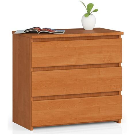 Nachttisch AKORD CL3 in der Farbe Erle mit 3 Schubladen B60 x H57 x T35 cm