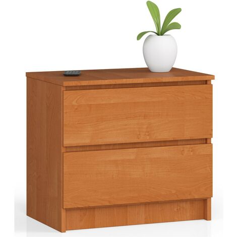Nachttisch AKORD K60 in der Farbe Erle mit 2 Schubladen B60 x H55 x T40 cm