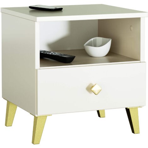 Nachttisch AKORD MOBI in der Farbe Kaschmir mit Schublade B40 x H43 x T37 cm