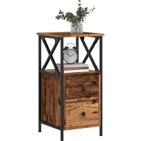 Nachttisch Altholz-Optik 34x35,5x70 cm Holzwerkstoff vidaXL964233