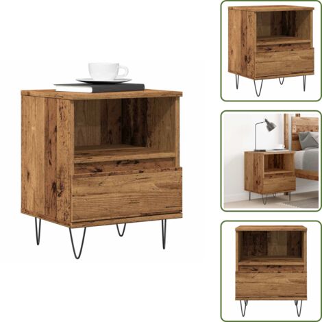 Nachttisch Altholz-Optik 40x35x50 cm Holzwerkstoff - Nachttisch - Nachttische - Nachtschrank - Nachtkonsole
