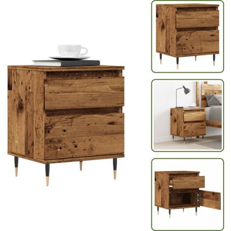 Nachttisch Altholz-Optik 40x35x50 cm Holzwerkstoff - Nachttisch - Nachttische - Nachttischschrank - Nachtschrank