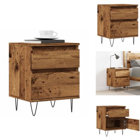 Nachttisch Altholz-Optik 40x35x50 cm Holzwerkstoff - Nachttisch - Nachttische - Nachttischschrank - Nachtschrank
