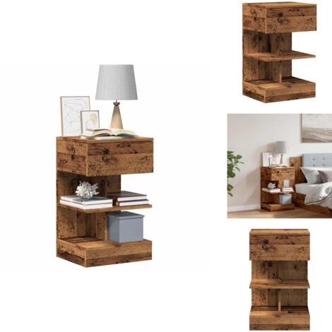 Nachttisch Altholz-Optik 40x35x65 cm Holzwerkstoff - Nachttisch - Nachttische - Nachtschrank - Nachtschränke