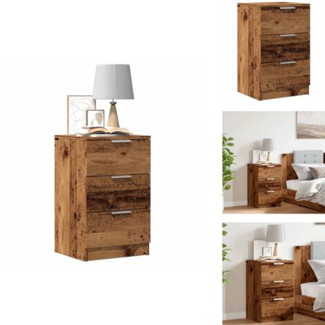 Nachttisch Altholz-Optik 40x36x65 cm Holzwerkstoff - Nachttisch - Nachttische - Nachtschrank - Nachtschränke