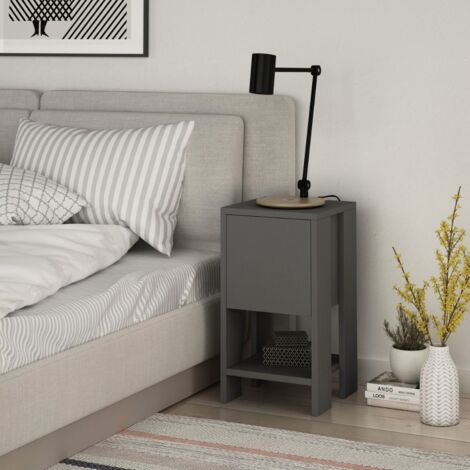 Nachttisch Anthrazit 30x30x55 cm