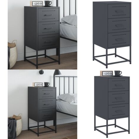 Nachttisch Anthrazit 36x39x78 cm Stahl - Industriel Stil Nachttisch - Metall Nachttisch - Schreibtisch - Beistelltisch - Sideboard - Home & Living