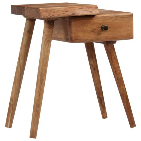 Nachttisch Beistelltisch - Nachtkommode Akazienholz Massiv 45 x 32 x 55 cm BV687415 - BonneVie