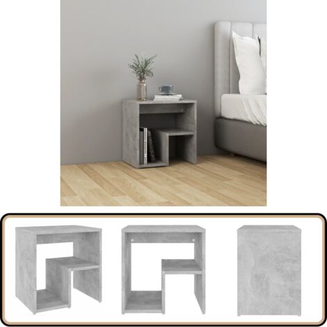 Nachttisch Betongrau 40x30x40 cm Holzwerkstoff - Nachttisch - Betonsohlfarben - Wohnzimmer Dekoration - Möbel Für Das Schlafzimmer - Kommode