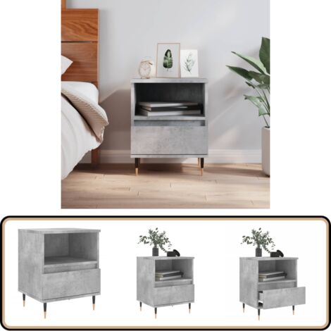 Nachttisch Betongrau 40x35x50 cm Holzwerkstoff - Nachttisch - Wohnzimmermöbel - Betonlook - Sideboard - Kommode