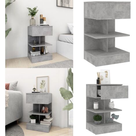 Nachttisch Betongrau 40x35x65 cm Holzwerkstoff - Nachttisch - Wohnzimmer Dekoration - Holzwerkstoff - Grau - Betongrau - Home & Living