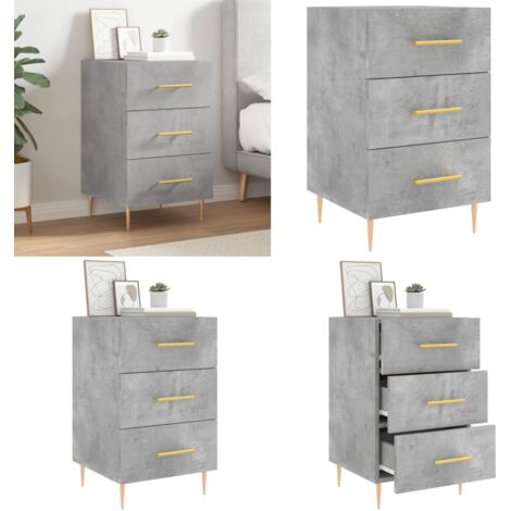 Nachttisch Betongrau 40x40x66 cm Holzwerkstoff - Holzwerkstoff - Betonfarbe