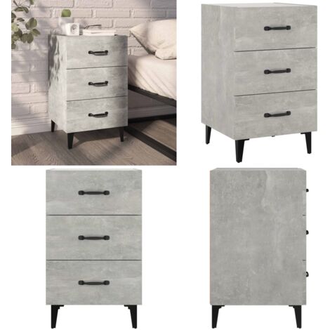 Nachttisch Betongrau 40x40x66 cm Holzwerkstoff - Nachttisch - Beistelltisch - Wohnzimmer Deko - Grau - Holzmöbel - Home & Living