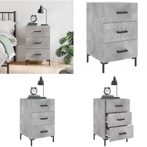 Nachttisch Betongrau 40x40x66 cm Holzwerkstoff - Nachttisch - Beistelltisch - Wohnzimmermöbel - Holzwerkstoff - Grau - Home & Living
