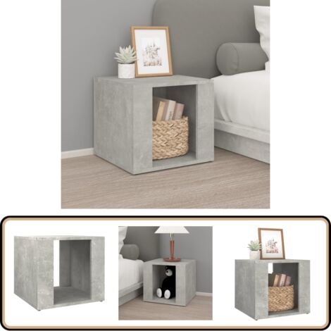 Nachttisch Betongrau 41x40x36 cm Holzwerkstoff - Nachttisch - Holzwerkstoff Tisch - Wohnzimmer Deko - Betongrau Möbel - Kommode