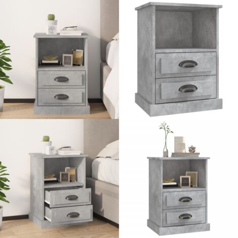 Nachttisch Betongrau 43x36x60 cm - Nachttisch - Beistelltisch - Wohnzimmermöbel - Schlafzimmereinrichtung - Grau - Home & Living