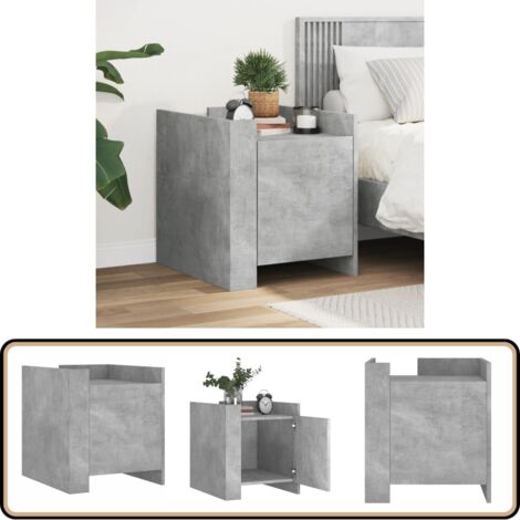 Nachttisch Betongrau 45x50x50 cm Holzwerkstoff - Betonoptik Nachttisch - Wohnraum Dekoration - Sideboard - Beistelltisch - Holznachtttisch