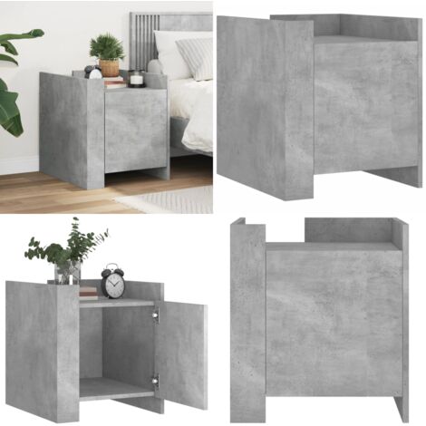 Nachttisch Betongrau 45x50x50 cm Holzwerkstoff - Betonoptik Nachttisch - Wohnraum Dekoration - Sideboard - Beistelltisch - Holznachtttisch - Home & Living