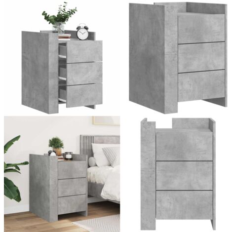 Nachttisch Betongrau 45x50x65 cm Holzwerkstoff - Nachttisch - Beistelltisch - Wohnzimmerschreibtisch - Holzwerkstoff - Grau - Home & Living