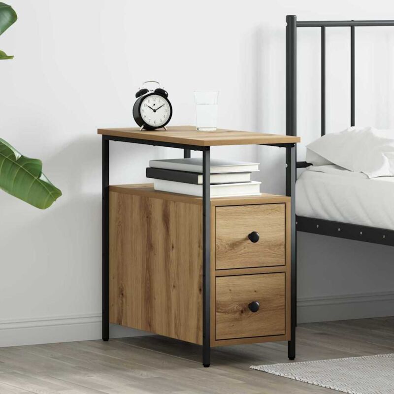 Vidaxl - Nachttisch Eiche Handwerklich 30 X 60 X 60 Cm Holzwerkstoff