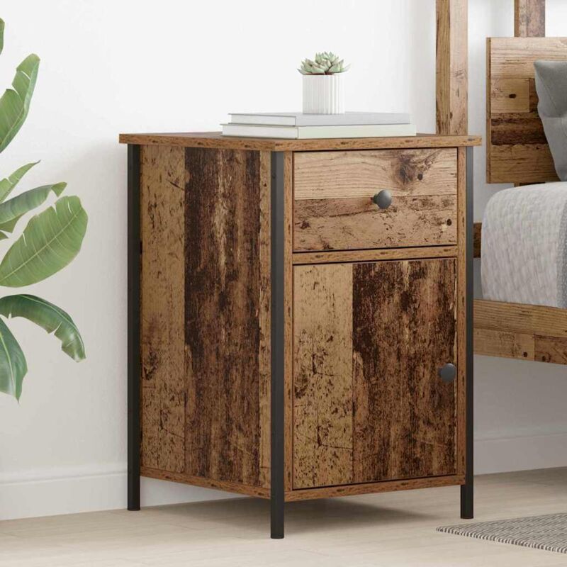 Vidaxl - Nachttisch Mit Schubladen Altholz 40 X 42 X 60 Cm Holzwerkstoff