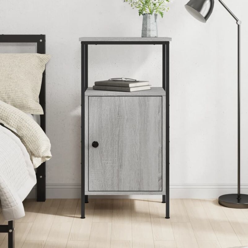 Nachttisch Grau Sonoma-eiche 41x31x80 Cm Holzwerkstoff Vidaxl