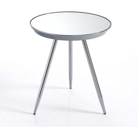 Nachttisch Design Chrom-Metall Spiegelglas Irvine Chrome