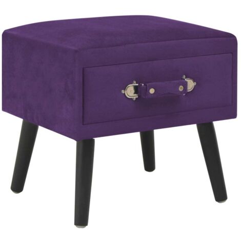 Nachttisch Dunkellila 40x35x40 cm Velours