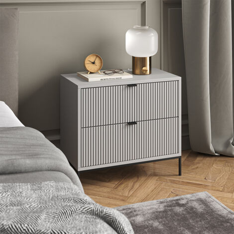 Nachttisch Eliza, Grau, 66 x 60 cm, Vicco