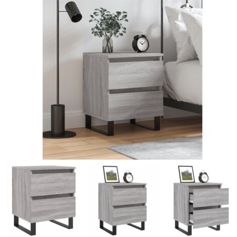 Nachttisch für Wohnzimmer - vidaXL Nachttisch Grau Sonoma 40x35x50 cm Holzwerkstoff - Nachttisch mit Wandhalterung