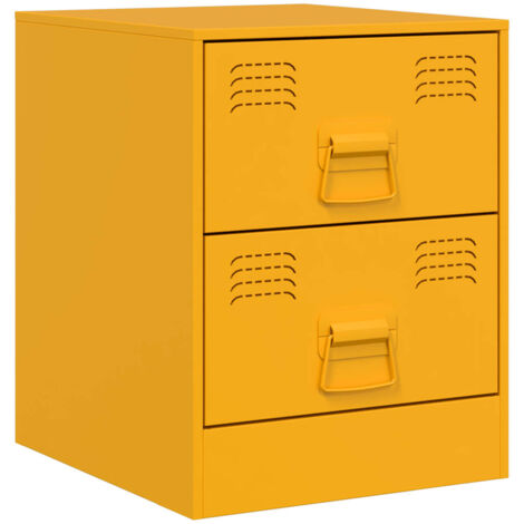 Nachttisch Gelb 34,5x39x44 cm Stahl vidaXL