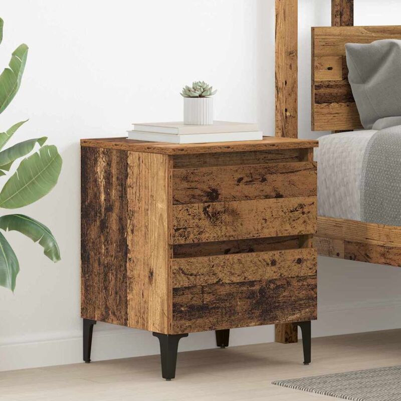 Vidaxl - Nachttisch Mit Schubladen Altholz 40 X 35 X 50 Cm Holzwerkstoff
