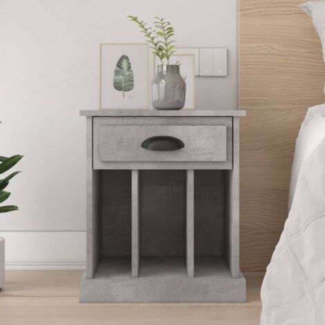 Nachttisch grau Beton 43x36x50 cm