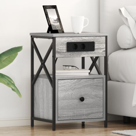 Nachttisch Grau Sonoma 40 x 31 x 60 cm Holzwerkstoff vidaXL