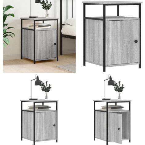 Nachttisch Grau Sonoma 40x42x60 cm Holzwerkstoff - Nachttisch - Grau - Holzmöbel - Esszimmer - Wohnzimmer - Home & Living