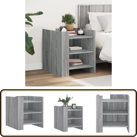 Nachttisch Grau Sonoma 45x50x50 cm Holzwerkstoff - Nachttisch - Beistelltisch - Wohnzimmerschreibtisch - Grau Sonoma - Holzwerkstoff