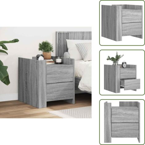 Nachttisch Grau Sonoma 45x50x50 cm Holzwerkstoff - Nachttisch - Beistelltisch - Wohnzimmerschreibtisch - Grau Sonoma - Holzwerkstoff