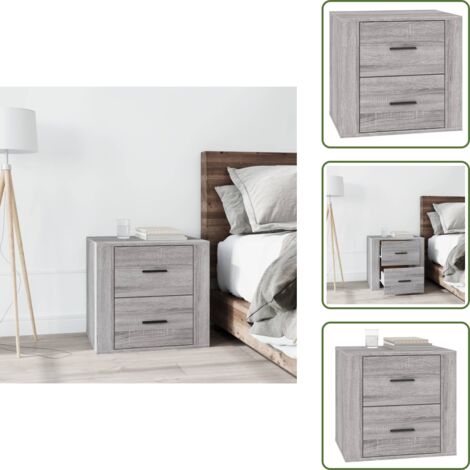 Nachttisch Grau Sonoma 50x39x47 cm - Nachtisch - Grau - Schlafzimmermöbel - Wohnzimmermöbel - Kommode